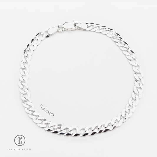 PULSERA MARTILLADA 20CM PLATA.925