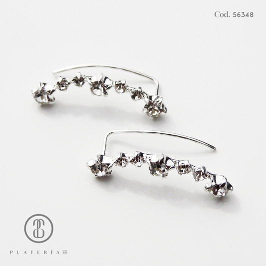 ARETE CLIP ESTRELLA BLANCA PLATA.925