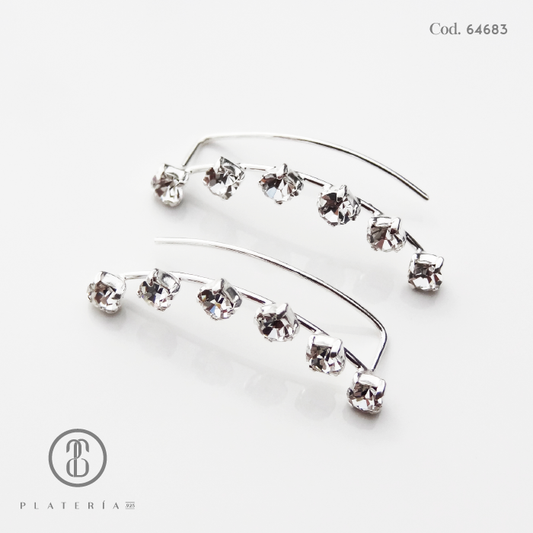 ARETE CLIP ZIRCON BLANCO PLATA.925